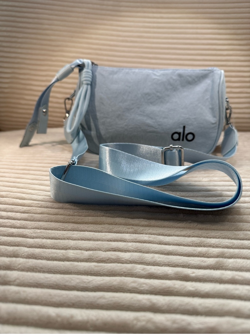 ALO Yoga Powder Blue Crossbody Bag with Wide Strap